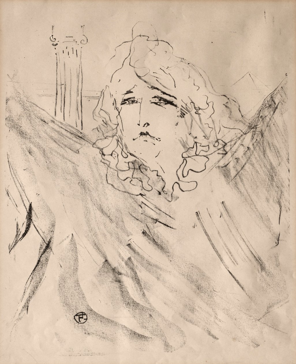 Portretter av skuespillere og skuespillerinner: Tretten litografier: Sarah Bernhardt, 1898. av Henri de Toulouse Lautrec