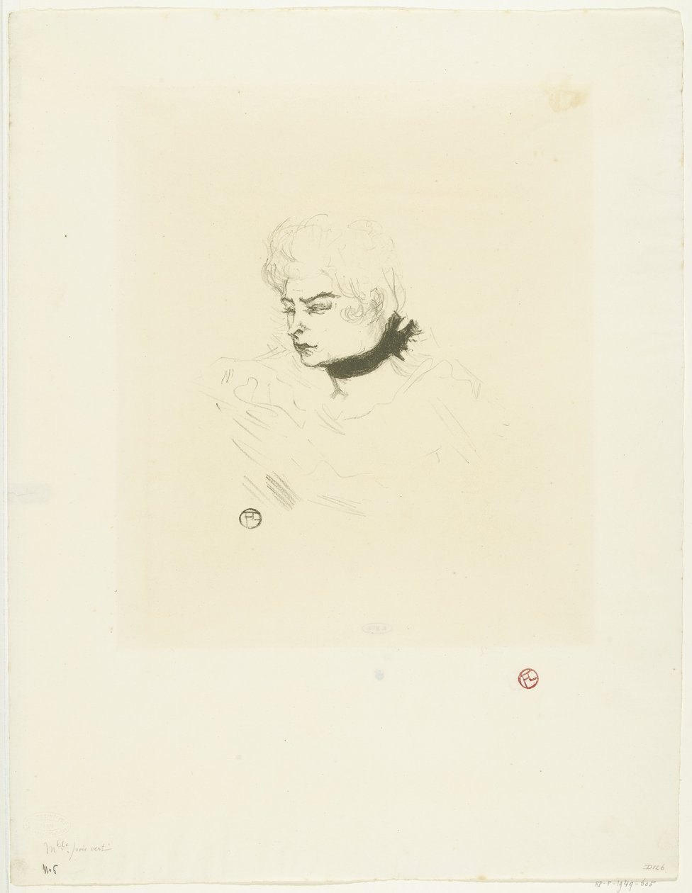 Portrett av Mademoiselle grønne prikker Frøken grønne prikker av Henri de Toulouse Lautrec