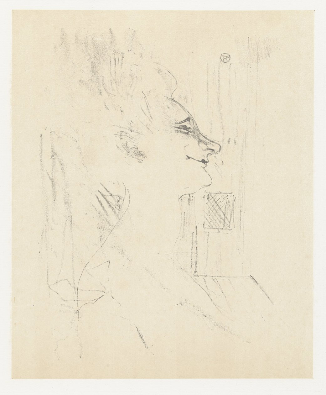 Portrett av skuespillerinnen Yvette Guilbert i Soularde Yvette Guilbert Soularde Yvette Guilbert: engelsk serie (serietittel) av Henri de Toulouse Lautrec