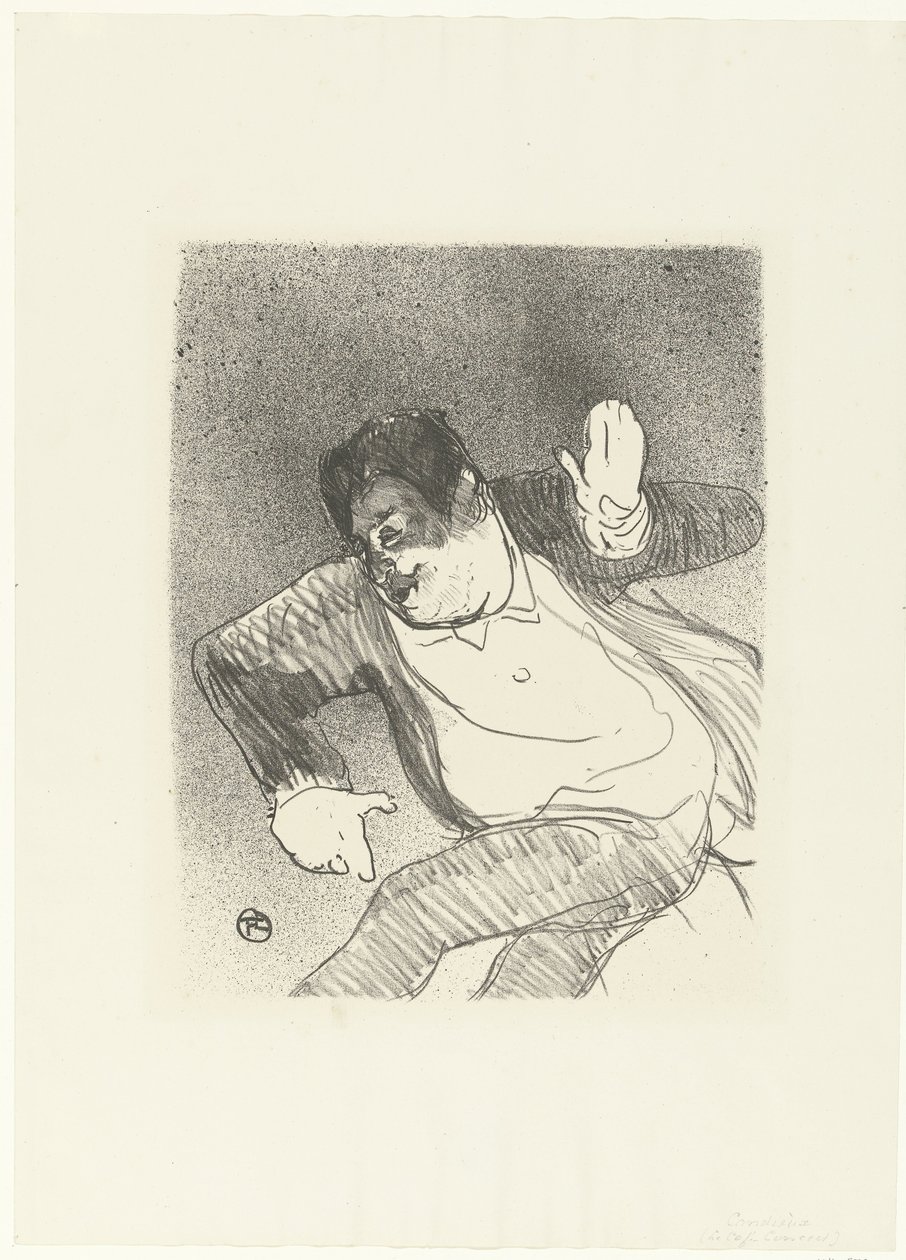 Portret van komiek Caudieux danser i Petit Casino Caudieux Petit Casino The Cafe Concert (serietittel) av Henri de Toulouse Lautrec