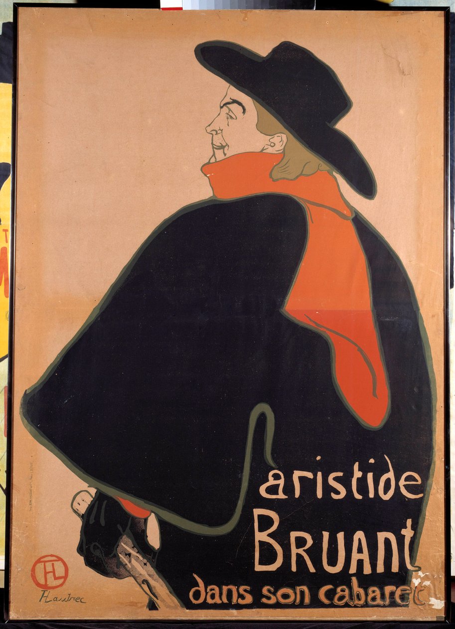 Plakat som viser Aristide Sparrow (1851-1925) i kabareten hans. Litografi av Henri de Toulouse-Lautrec (Toulouse Lautrec) (1864-1901). 1893. Paris, Museum for plakat og reklame av Henri de Toulouse Lautrec