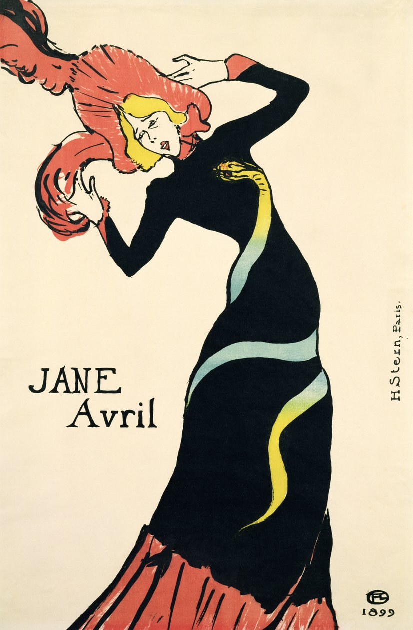 Plakat for Jane Avril, 1899 av Henri de Toulouse Lautrec