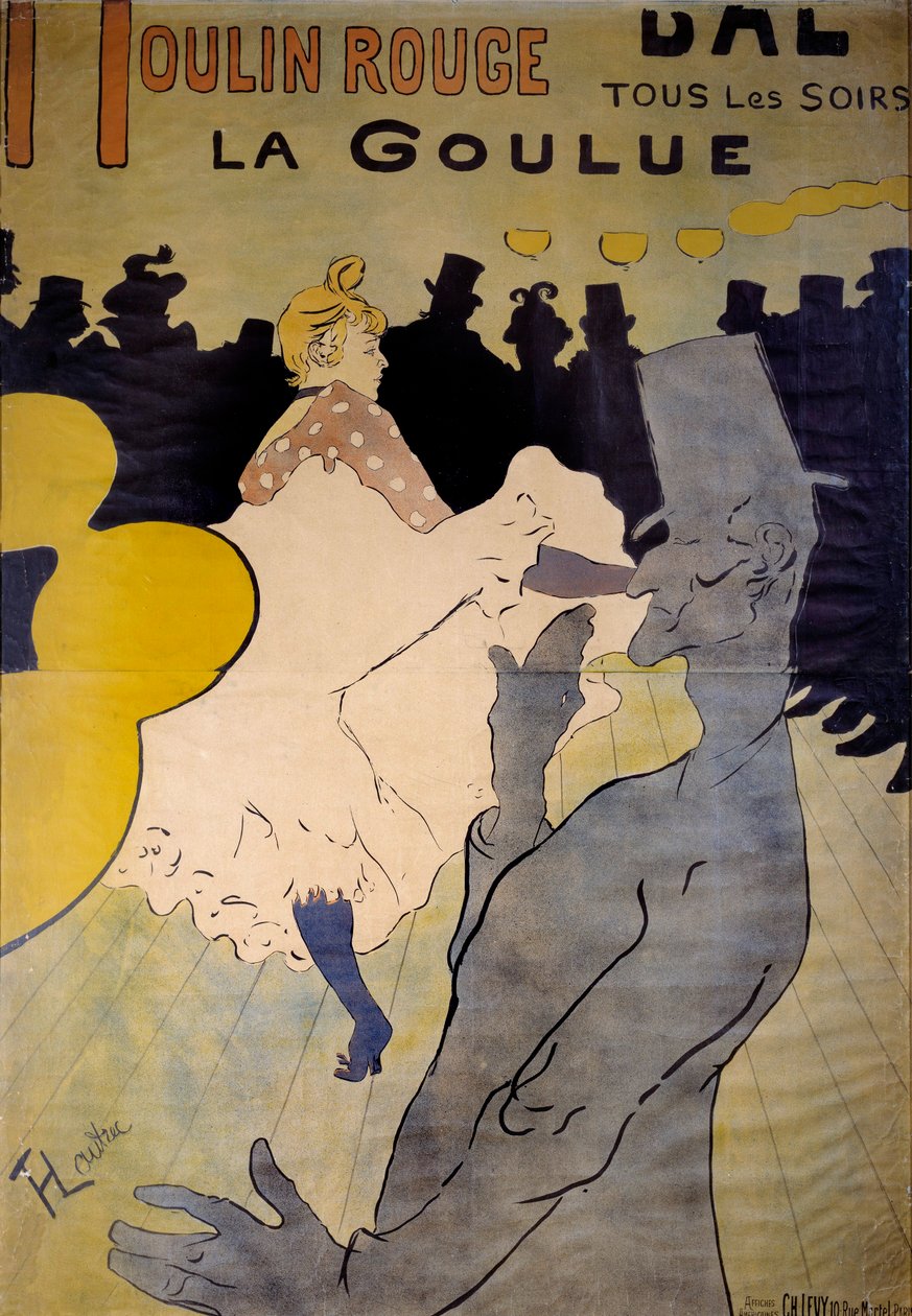Plakat for kabareten "La goulue"" på Moulin Rouge. Tegning av Henri de Toulouse Lautrec (1864-1901) 1891 Brussel, Musee Ixelles av Henri de Toulouse Lautrec