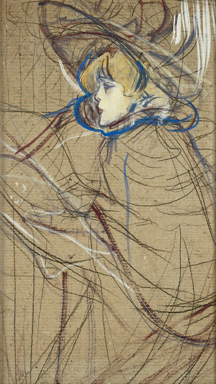 Kvinneprofil: Jane April; Kvinneprofil: Jane Avril, 1893 av Henri de Toulouse Lautrec