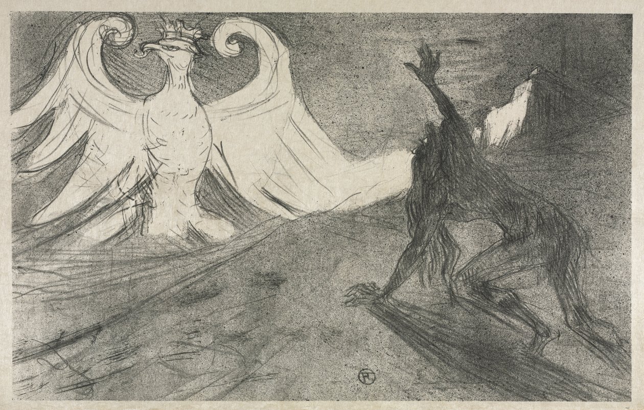 Prosjekt for Frontispice til: Au pied du Sinaï av Henri de Toulouse Lautrec