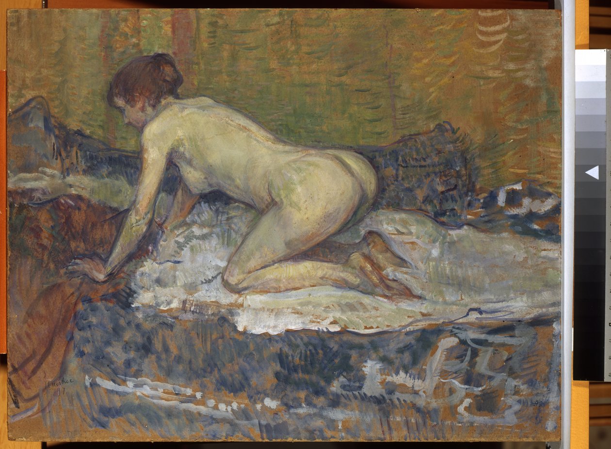 Rødhodet naken huking, 1897 av Henri de Toulouse Lautrec