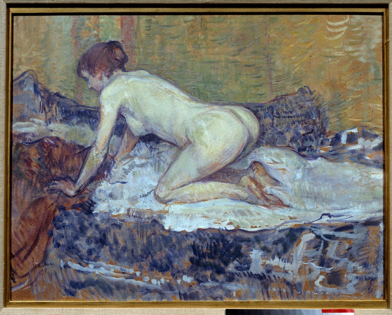 Rød, naken huket med hodet av Henri de Toulouse Lautrec