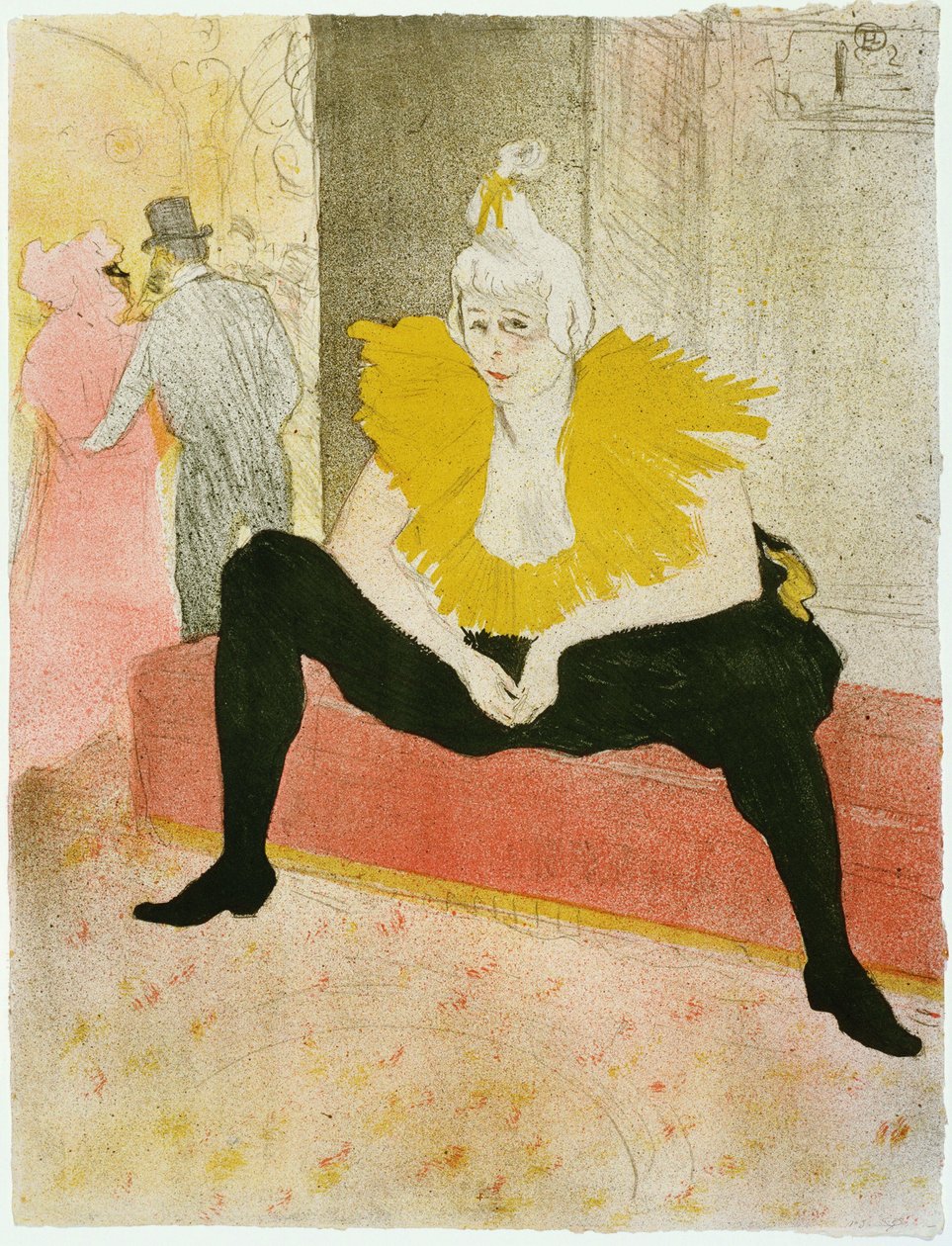 Sittende Clowness (Mademoiselle Cha-u-ka-o) - Oeuvre de Henri de Toulouse Lautrec (Toulouse-Lautrec) (1864-1901) Fargelitografi 1896 (c) Museum of Modern Art, New York 52x40,3 av Henri de Toulouse Lautrec