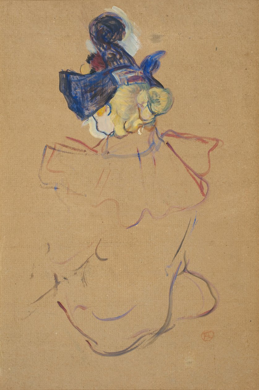 Sittende kvinne bakfra - Studie for Au Moulin Rouge, 1892. av Henri de Toulouse Lautrec