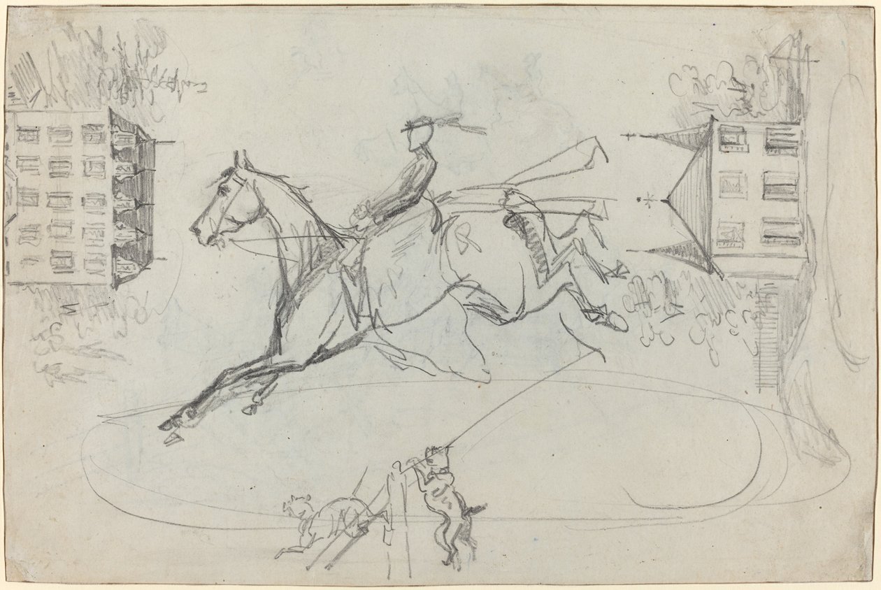 Ark med skisser, ca. 1881. av Henri de Toulouse Lautrec