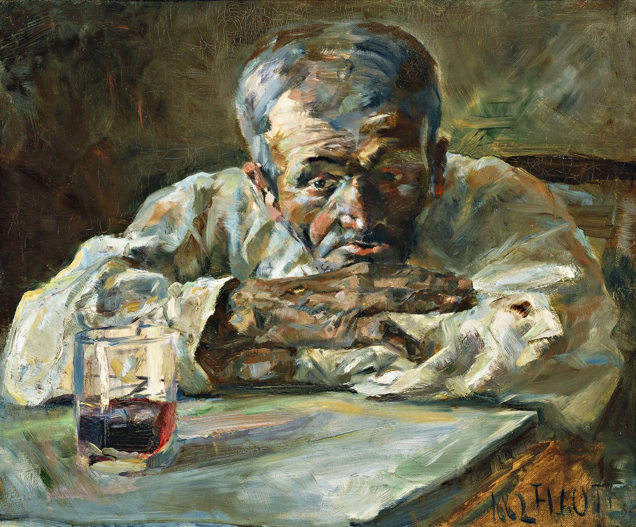 Alkoholikeren, far Mathias; At the Boutique, Chateau du Bosc: The Drinker, Father Mathias, 1882 av Henri de Toulouse Lautrec