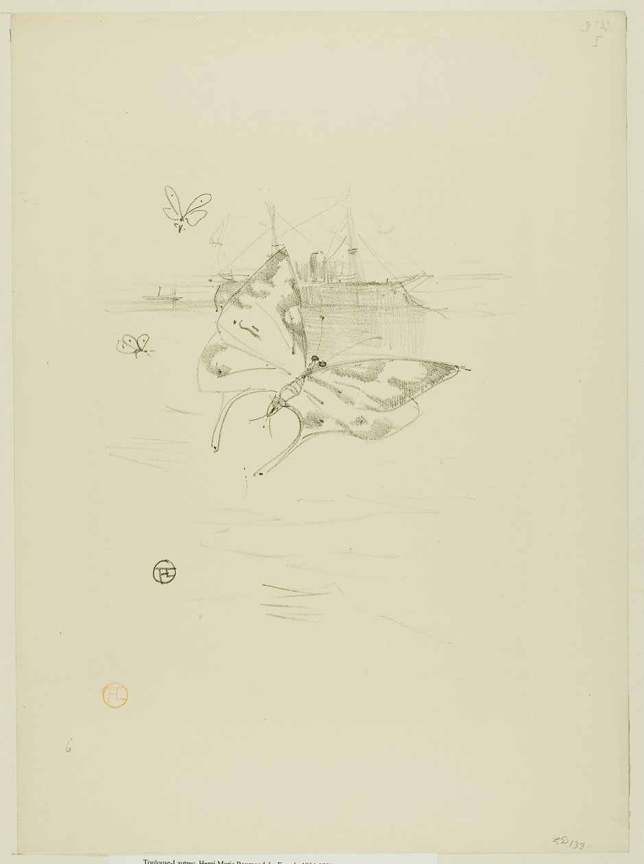 Sommerfuglene, fra Melodier av Désiré Dihau av Henri de Toulouse Lautrec