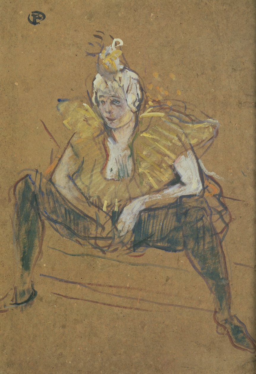 The Clowness Cha-U-Kao sittende, 1895 av Henri de Toulouse Lautrec