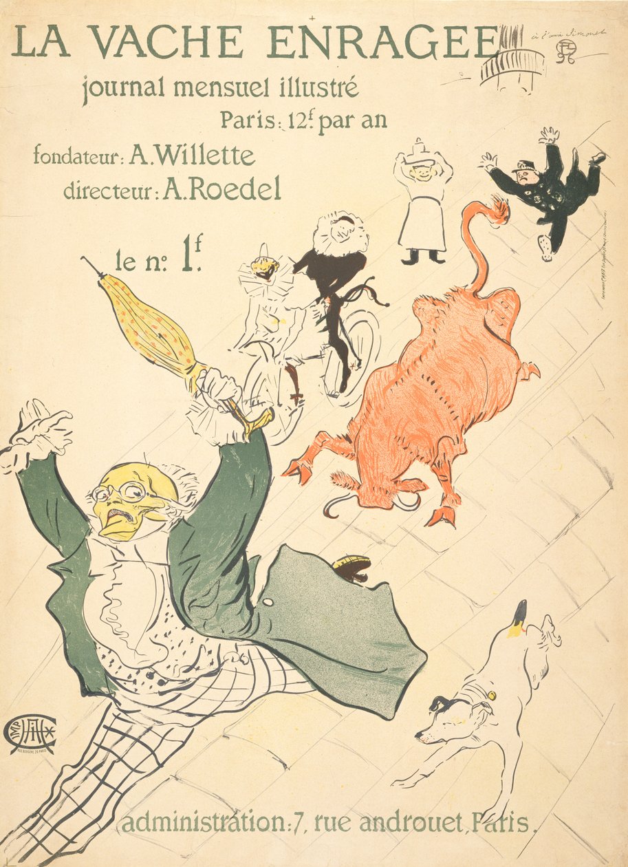 Den rasende kua, 1896 av Henri de Toulouse Lautrec