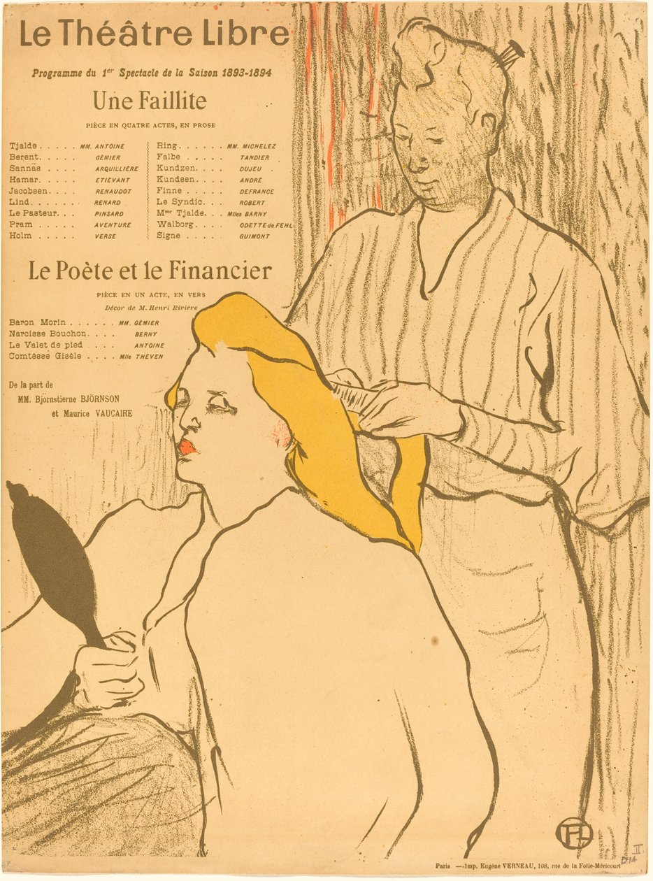 Frisøren - Program for Teater-Libre av Henri de Toulouse Lautrec