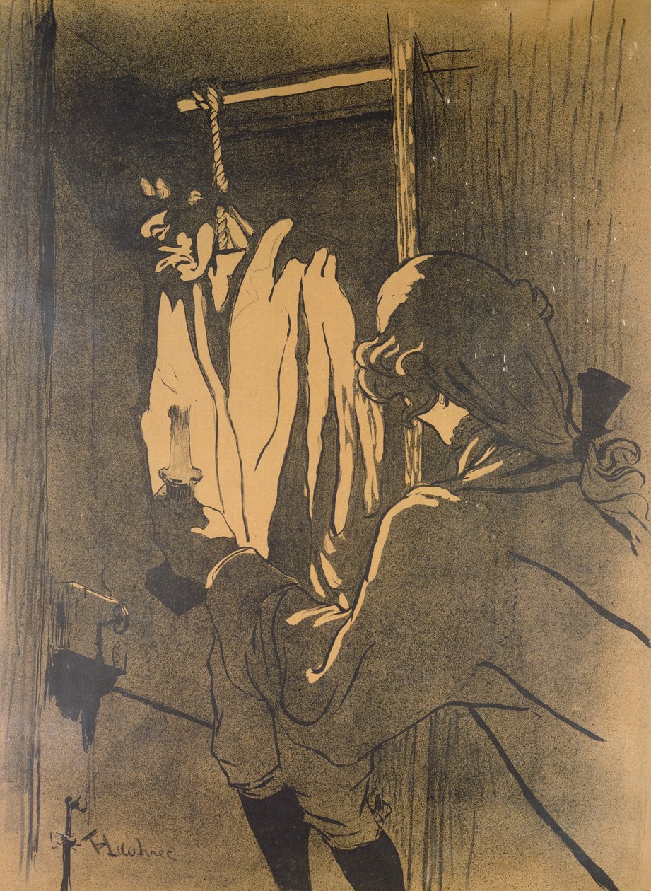 The Hanging, en plakat som illustrerer en episode av Calas-affæren i henhold til romanen av A. Siegel, 