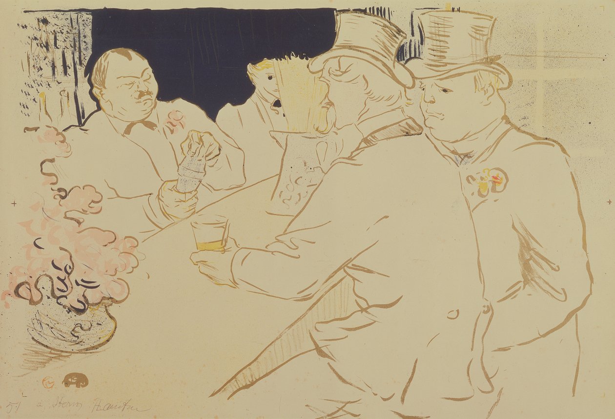 The Irish and American Bar, rue Royale, for The Chap Book, 1895 av Henri de Toulouse Lautrec