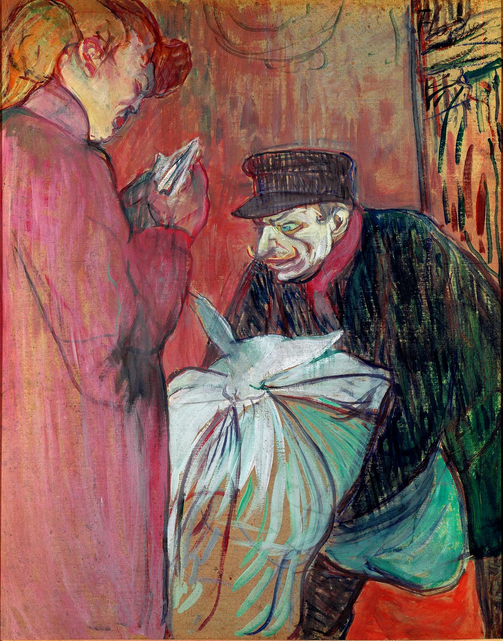 Husets vaskeri. Maleri av Henri de Toulouse-Lautrec (Toulouse Lautrec av Henri de Toulouse Lautrec
