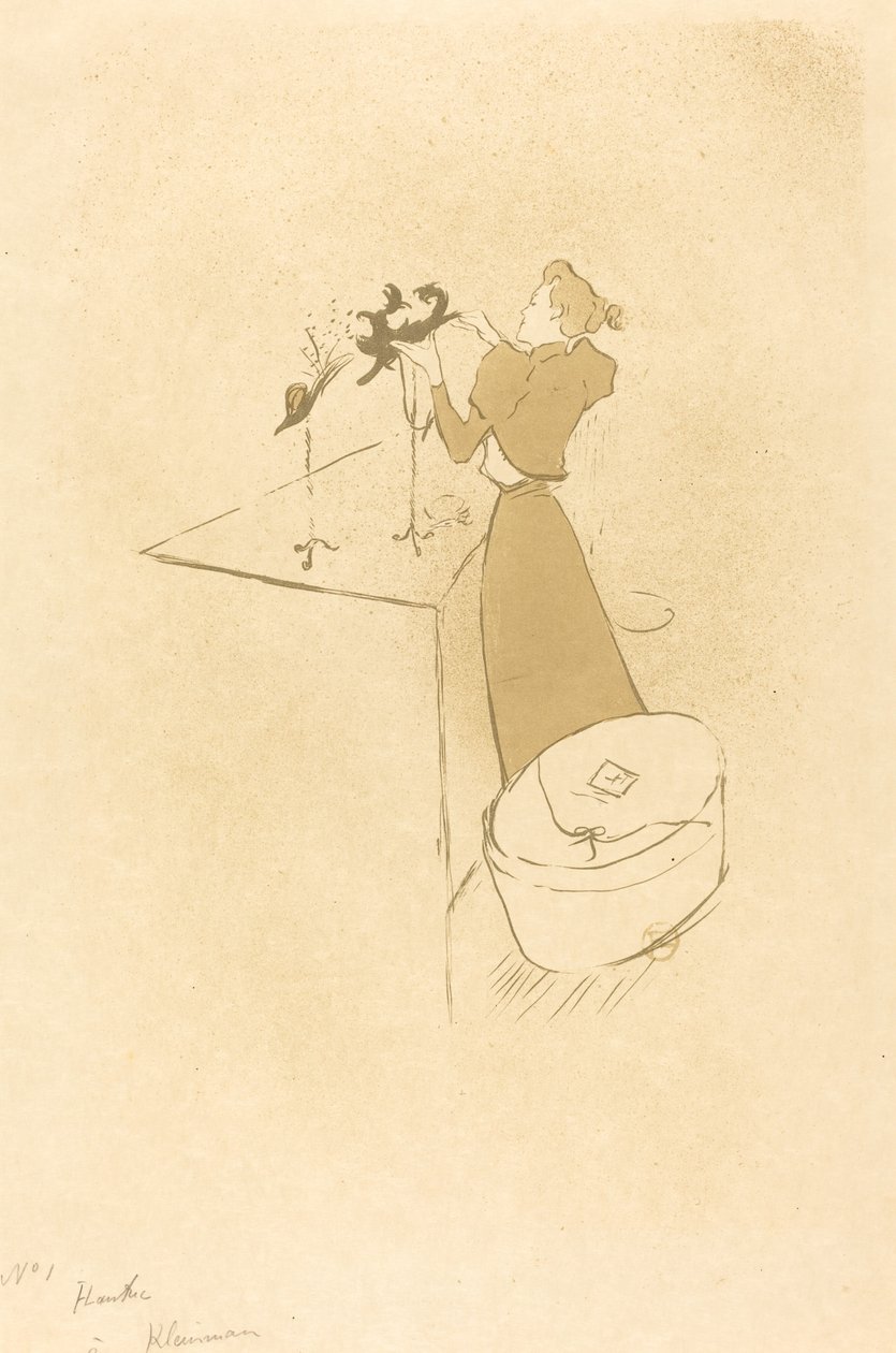 The Milliner (The Milliner - Renée Vert) av Henri de Toulouse Lautrec