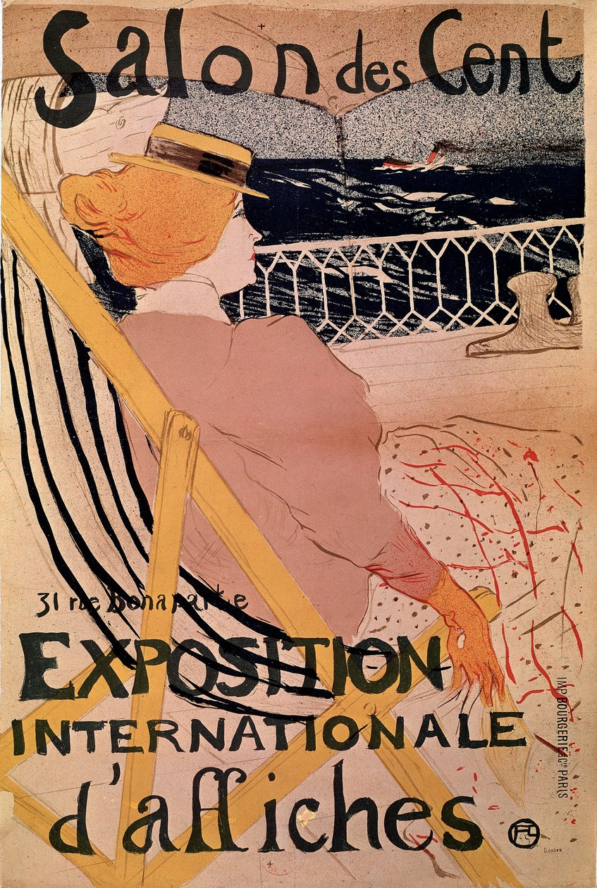 Passageren til n. 54 Plakat for «Salon des Hundred», internasjonal plakatutstilling. Litografi av Henri de Toulouse-Lautrec (Toulouse Lautrec) (1864-1901) 1896 Paris, B.N. av Henri de Toulouse Lautrec