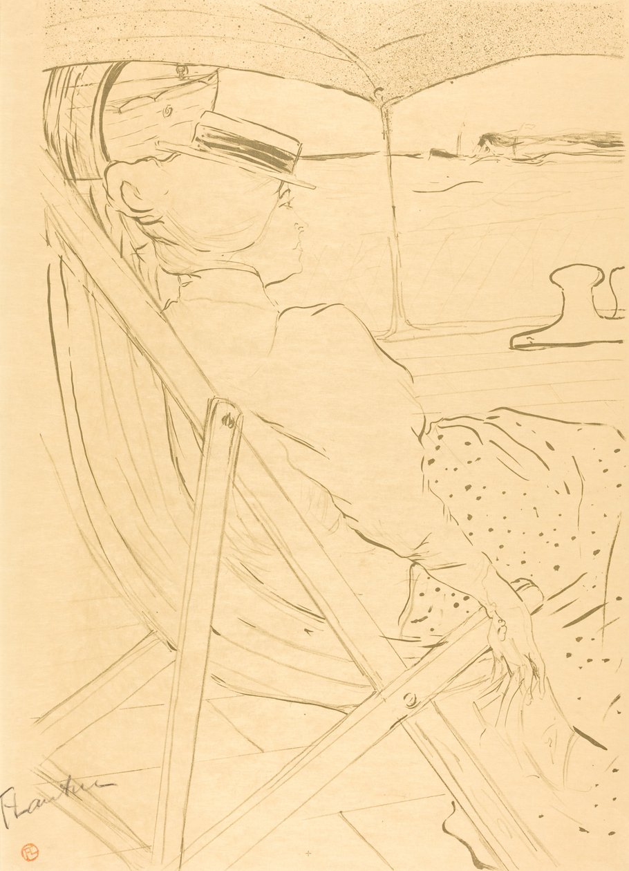 Passasjeren fra hytte 54 - Seiler i en yacht La passagère du 54 - Promenade..., 1896. av Henri de Toulouse Lautrec