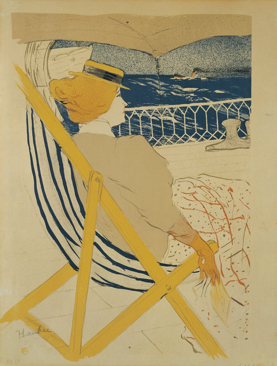 Passasjeren i hytte 54 - Yachting, 1895 av Henri de Toulouse Lautrec