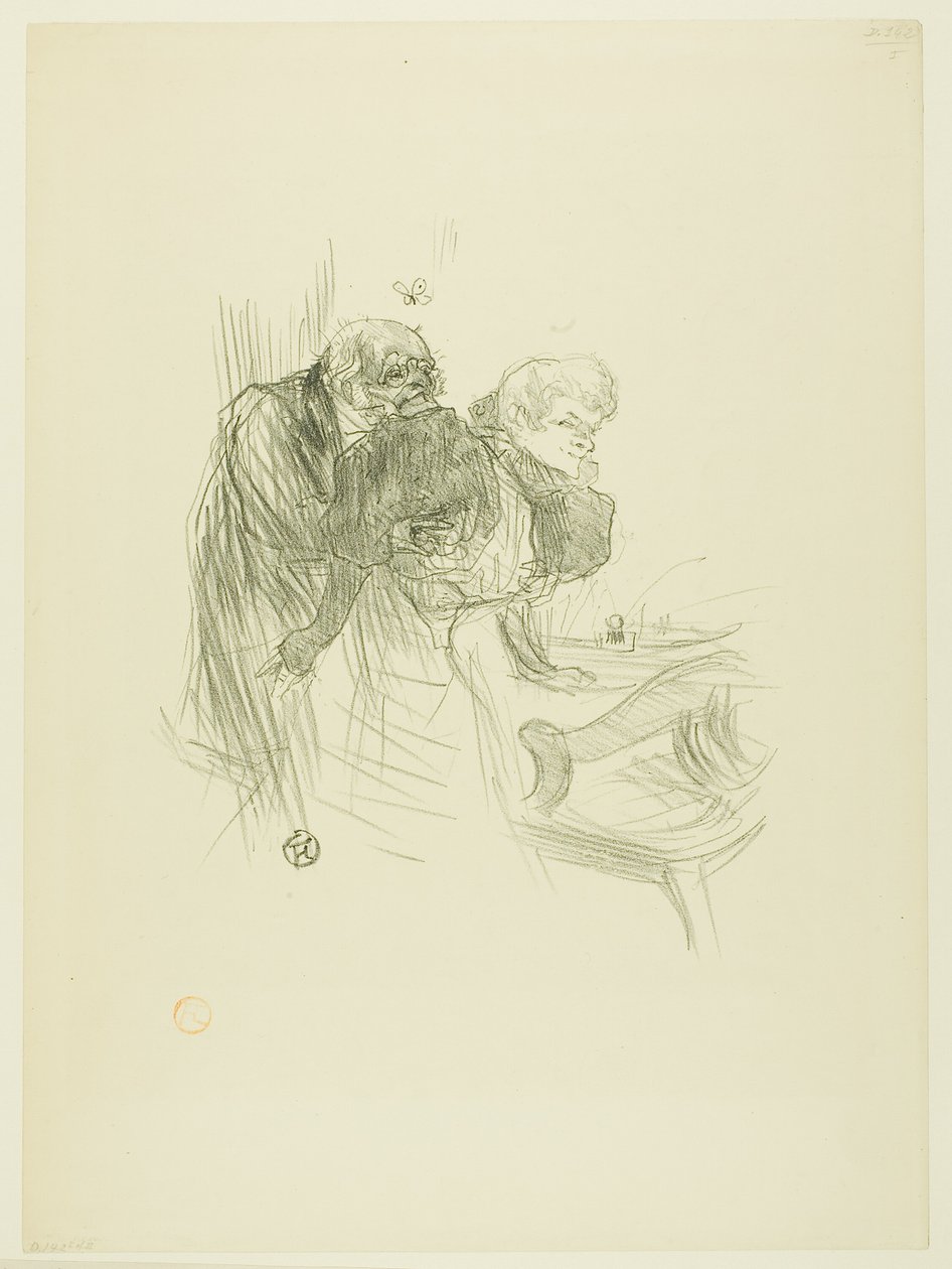 Bønnen til de polske jødene, fra Au Pied du Sinaï av Henri de Toulouse Lautrec