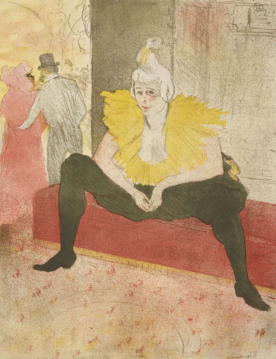 Den sittende klovnigheten av Henri de Toulouse Lautrec