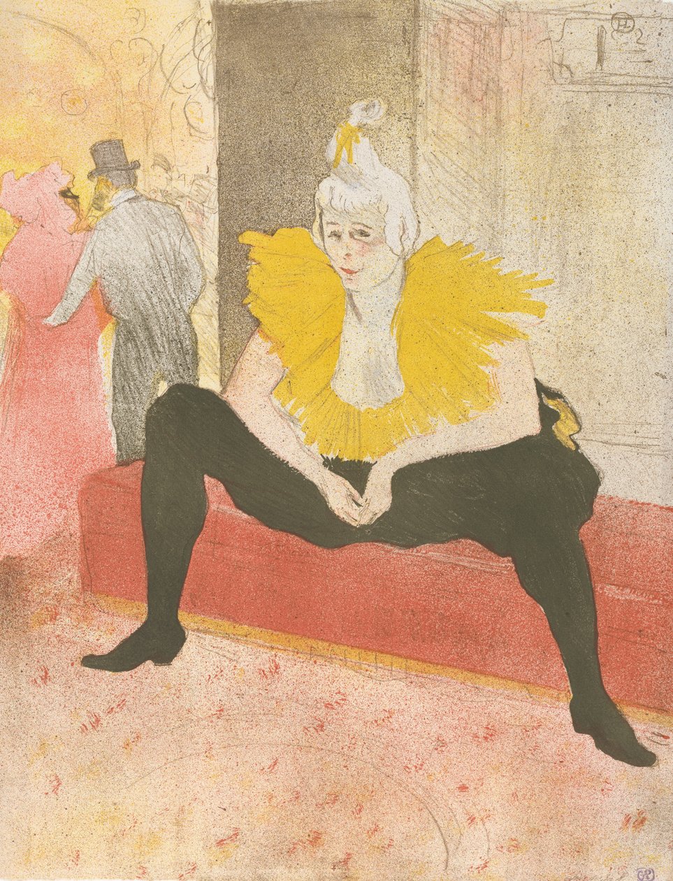 Den sittende klovne Mademoiselle Cha-u-ka-o fra serien Elles, 1896., 1896. av Henri de Toulouse Lautrec
