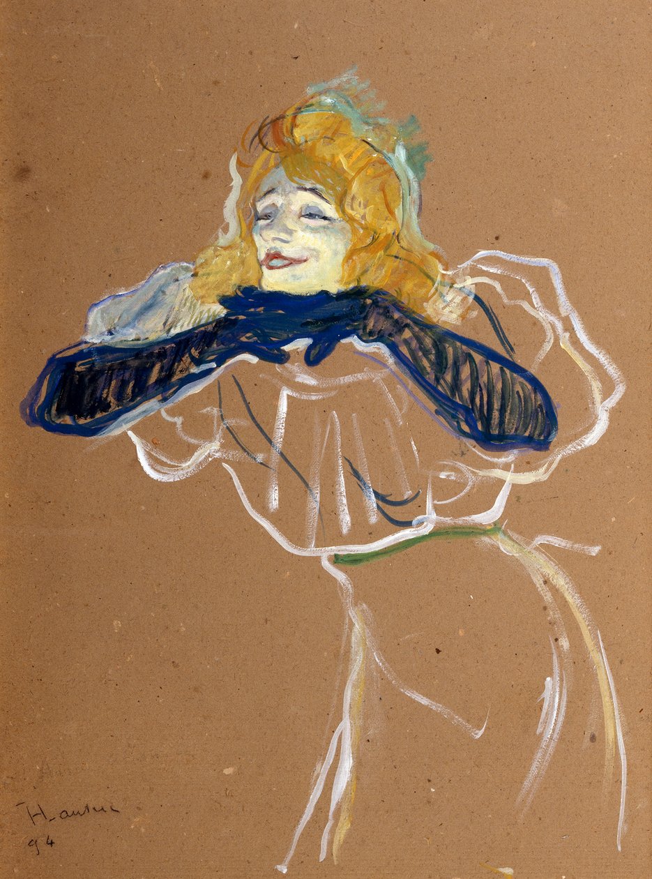 Sangerinnen Yvette Guilbert, 1894. av Henri de Toulouse Lautrec