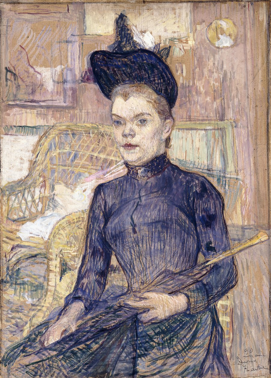 Kvinnen i den svarte hatten, døve Berthe, 1890 av Henri de Toulouse Lautrec
