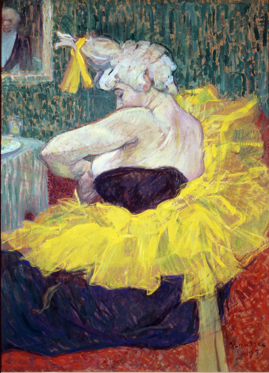 Klovnen Cha U Kao, kunstner ved Moulin Rouge - olje på papp av Henri de Toulouse Lautrec