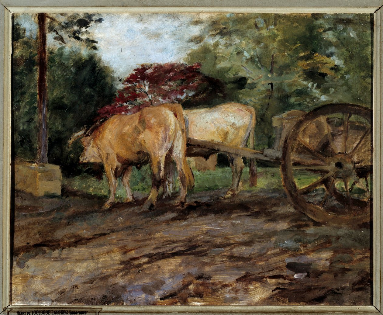 Oksene under åket Maleri av Henri de Toulouse Lautrec (1864-1901) Bordeaux fra 1800-tallet, Musee des Beaux Arts av Henri de Toulouse Lautrec