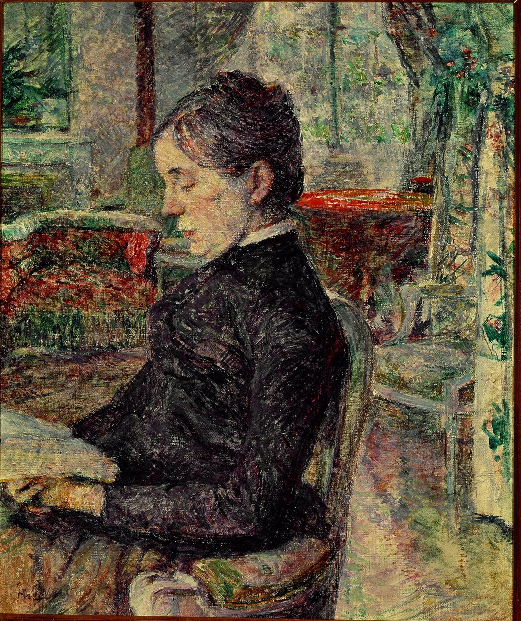 Malerens mor i Salongen i Malrome. Maleri av Henri de Toulouse-Lautrec (Toulouse Lautrec av Henri de Toulouse Lautrec