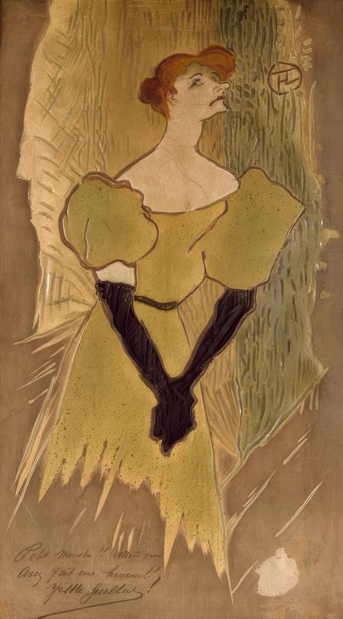 Toulouse-Lautrec, Yvette Guilbert / Terrakottaplatte, 1895 av Henri de Toulouse Lautrec