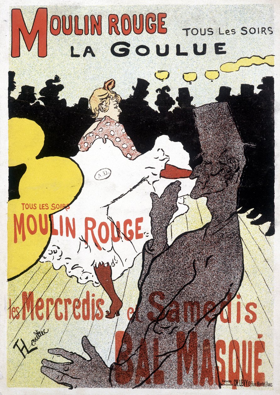 Toulouse Lautrec-plakat for Moulin Rouge og La Goulue av Henri de Toulouse Lautrec