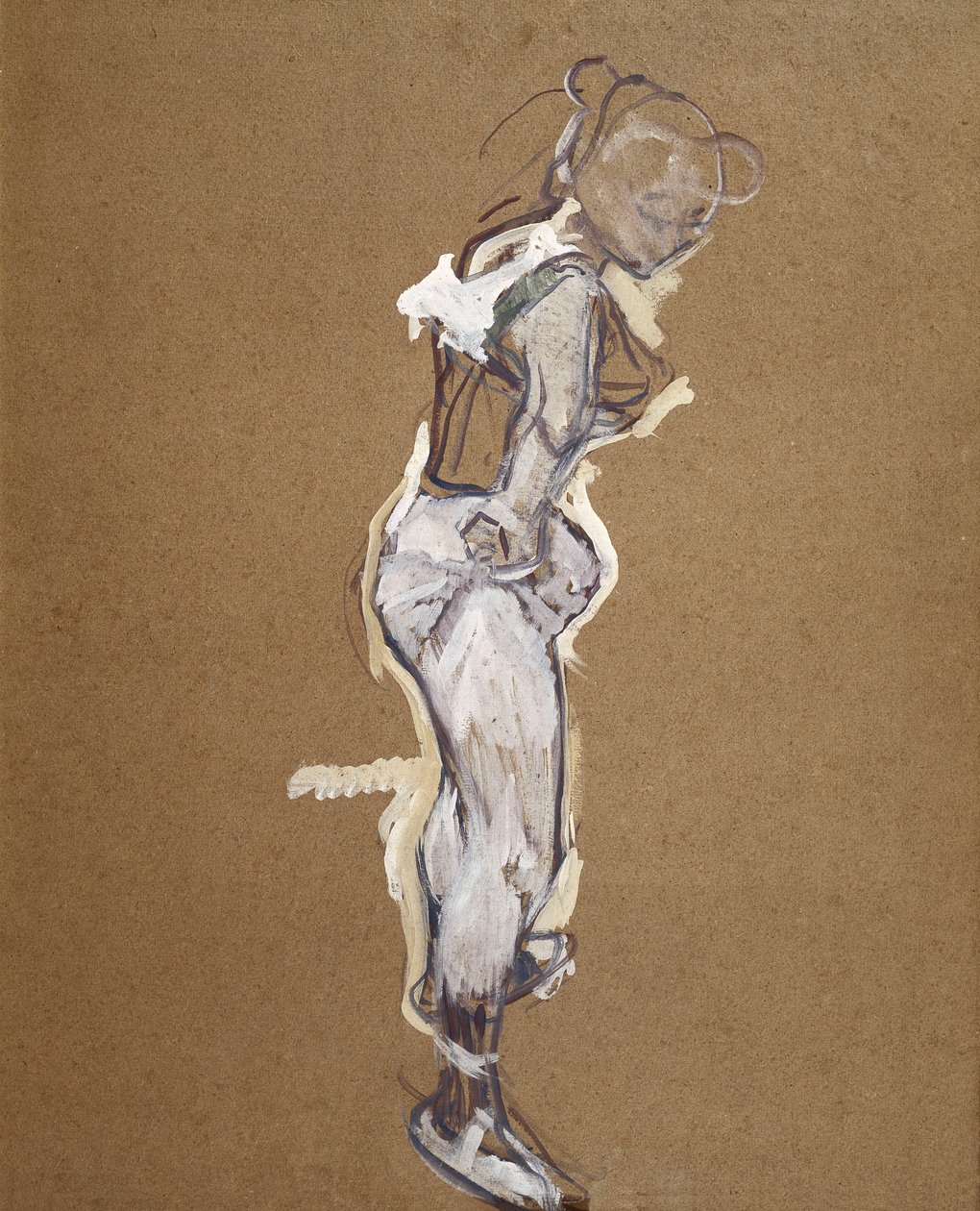 Trapesist justerer tightsen hennes av Henri de Toulouse Lautrec