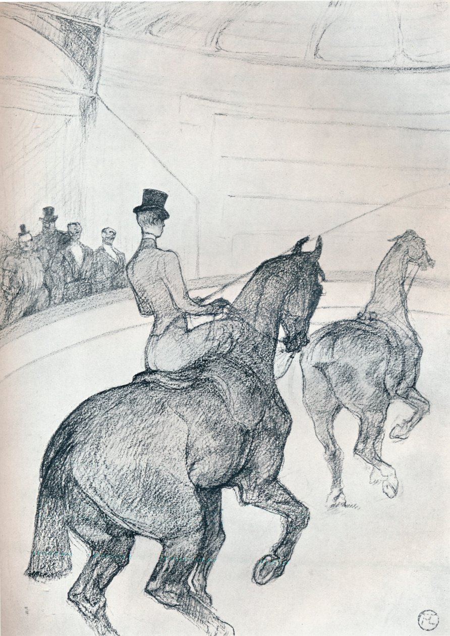 Trick-rytter kjørende tandem, c1899 1934 av Henri de Toulouse Lautrec