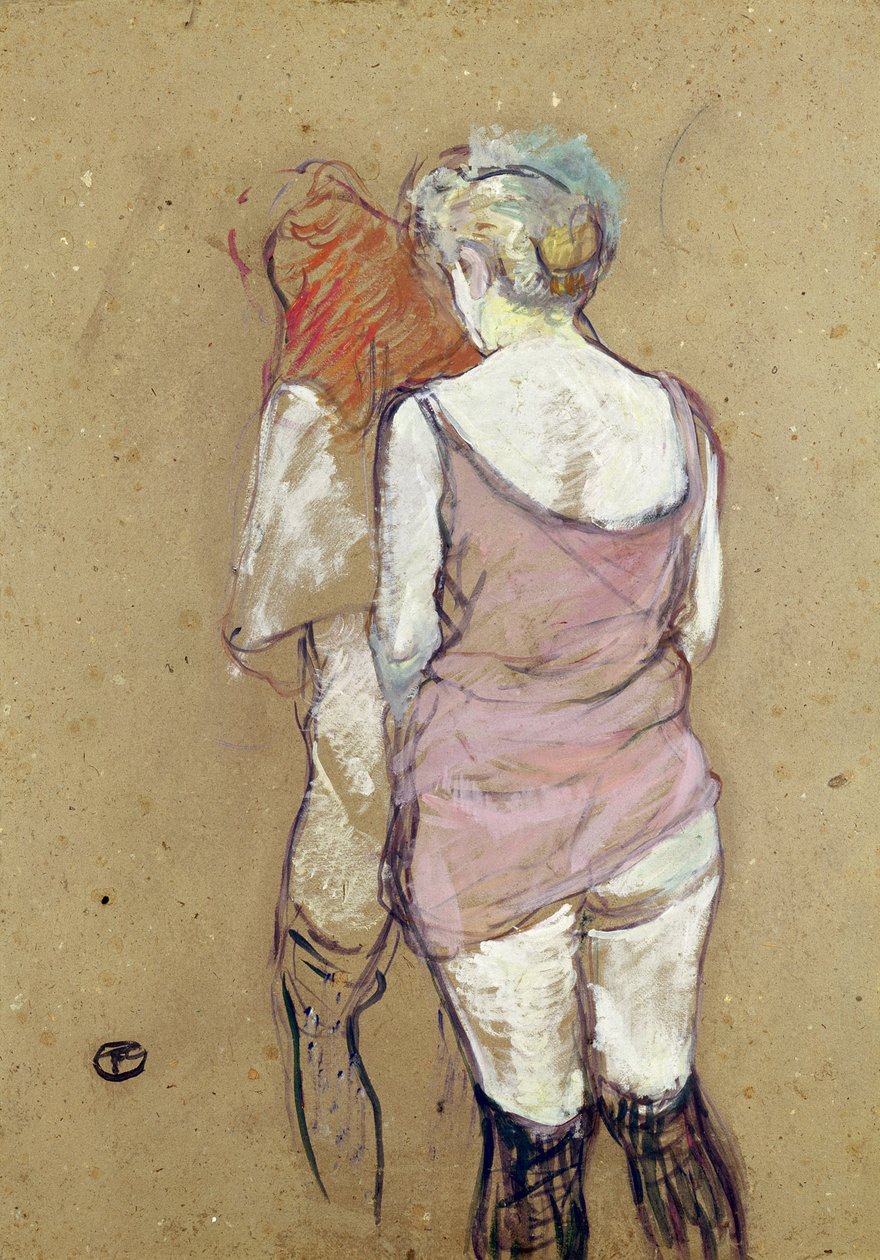 Two Semi-Nude Women at the Maison de la Rue des Moulins av Henri de Toulouse Lautrec