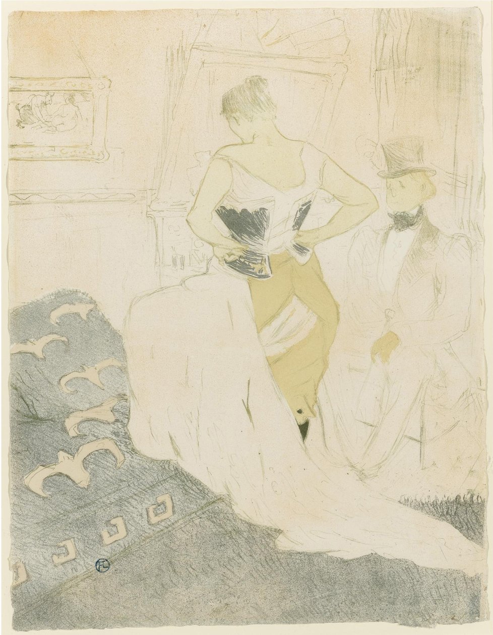 Kvinne som justerer korsettet sitt, 1896 av Henri de Toulouse Lautrec