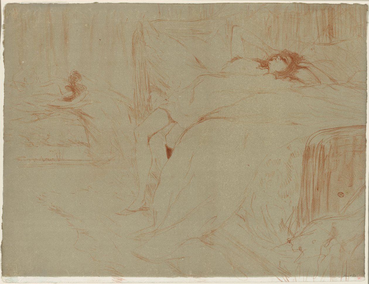 Kvinne liggende på ryggen, Lassitude, tallerken ti fra Elles av Henri de Toulouse Lautrec