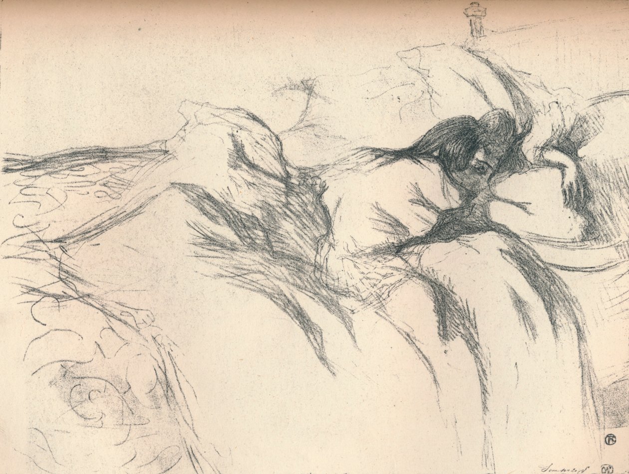 Kvinne som våkner opp i sengen, 1896 av Henri de Toulouse Lautrec