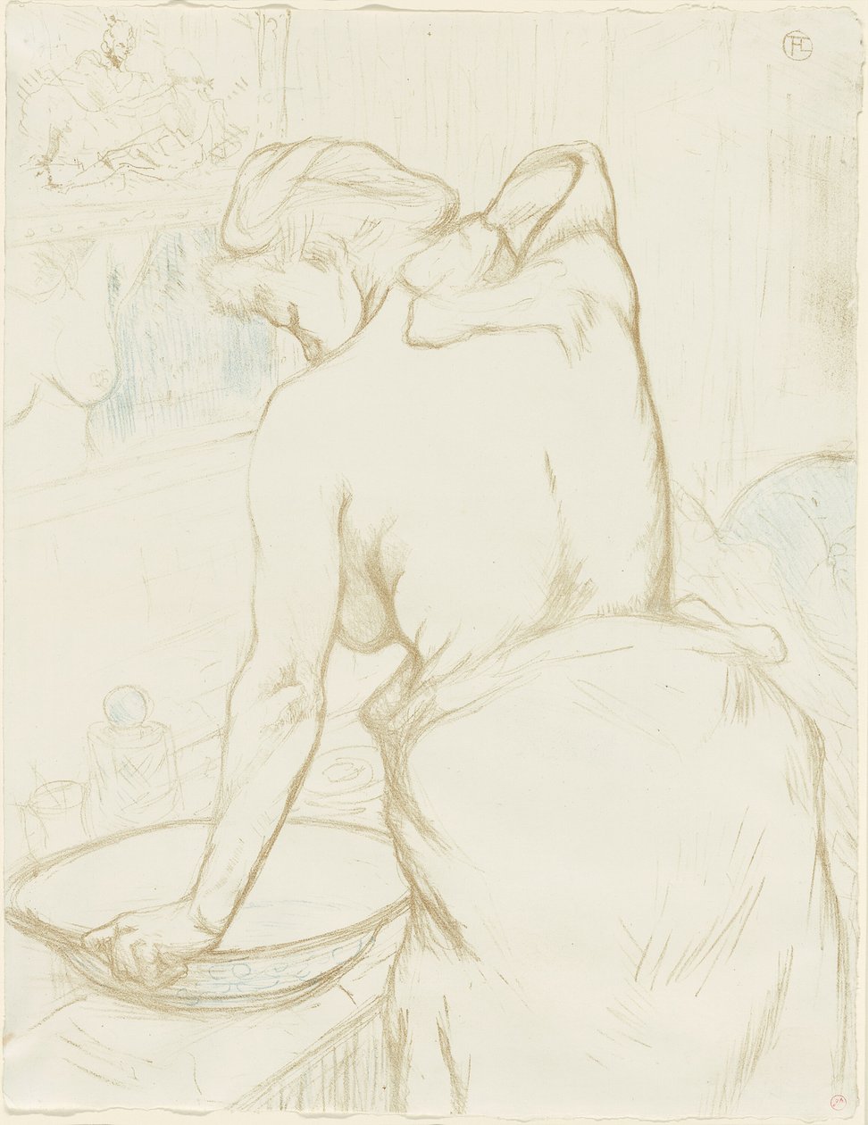 Woman Washing—The Toilet, tallerken fem fra Elles av Henri de Toulouse Lautrec