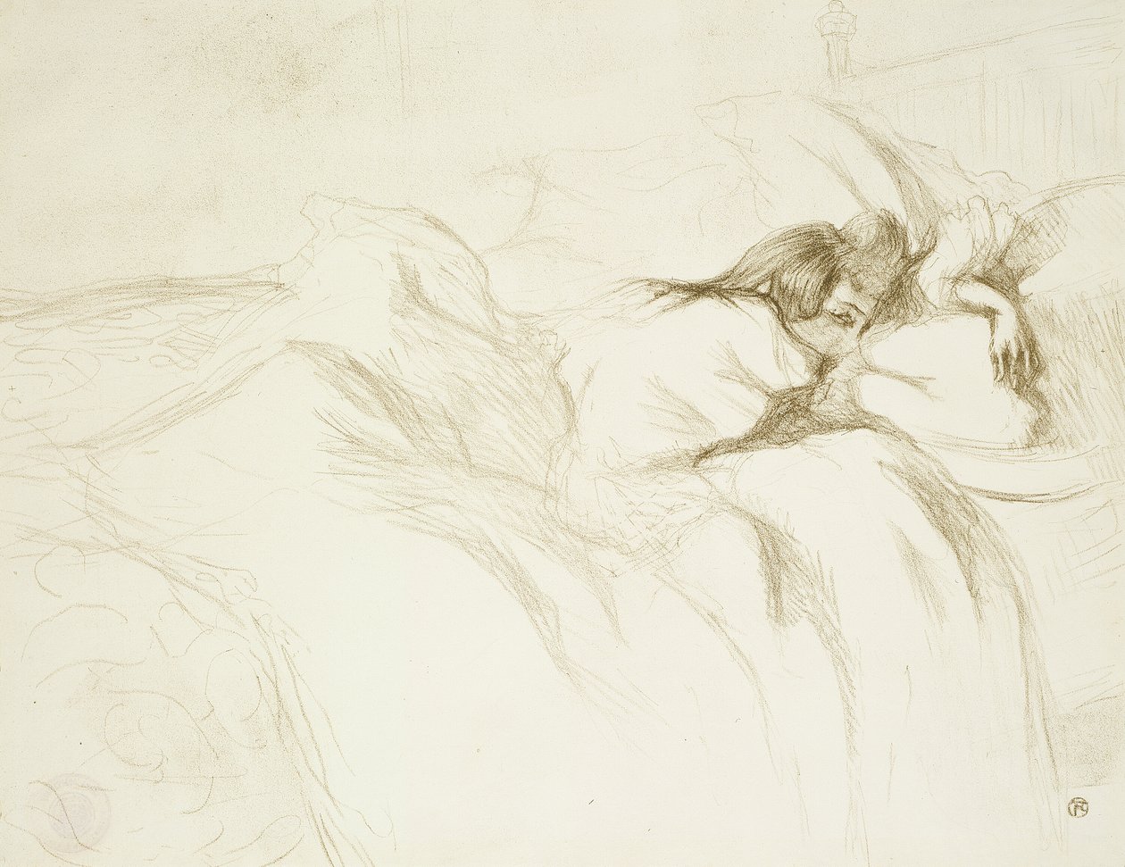 Kvinne i seng — Våknende, tallerken tre fra Elles av Henri de Toulouse Lautrec