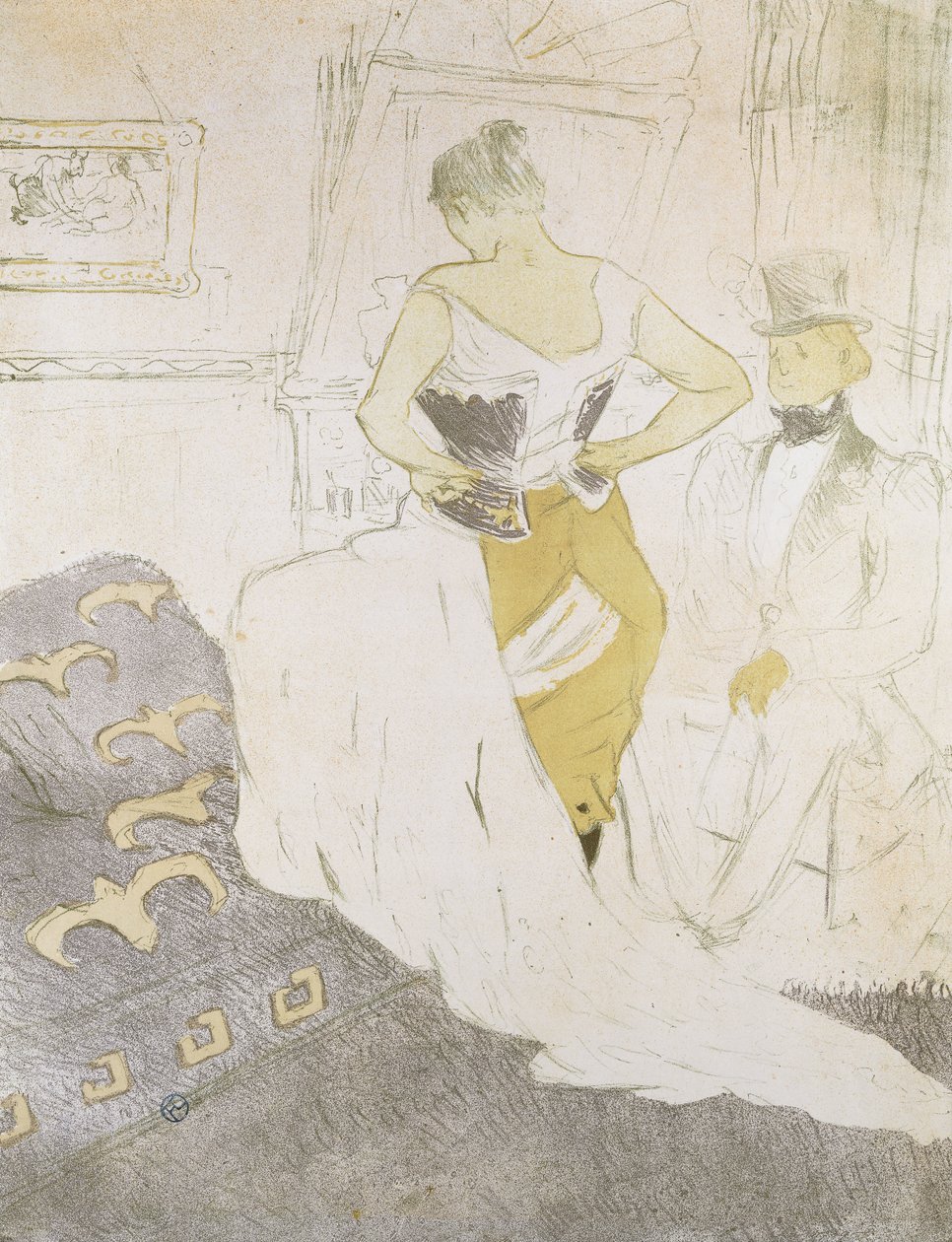 Kvinne i korsett, fra Elles; Femme en Corset, fra Elles, 1896 av Henri de Toulouse Lautrec
