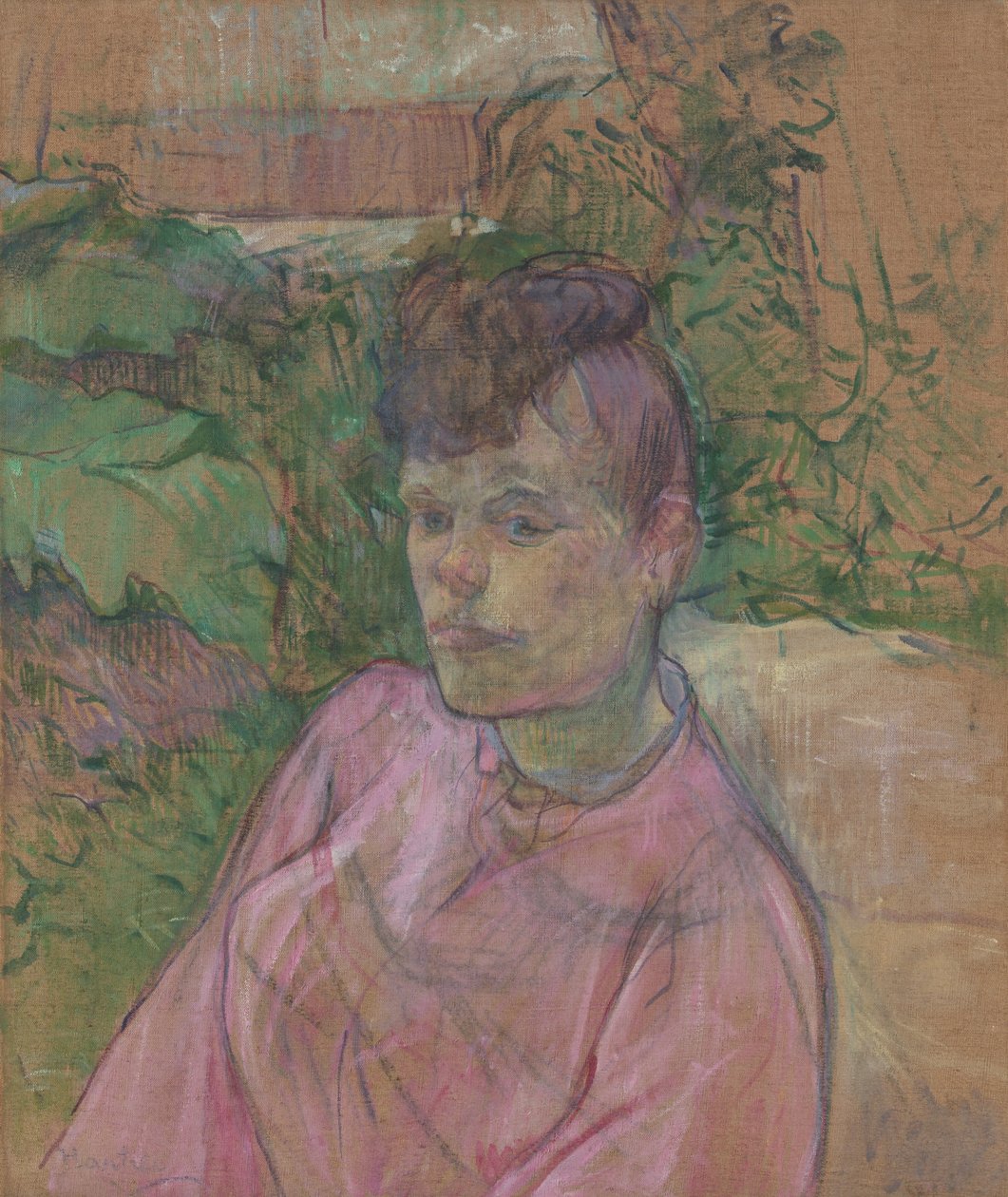 Kvinne i hagen til Monsieur Forest, 1889-91. av Henri de Toulouse Lautrec