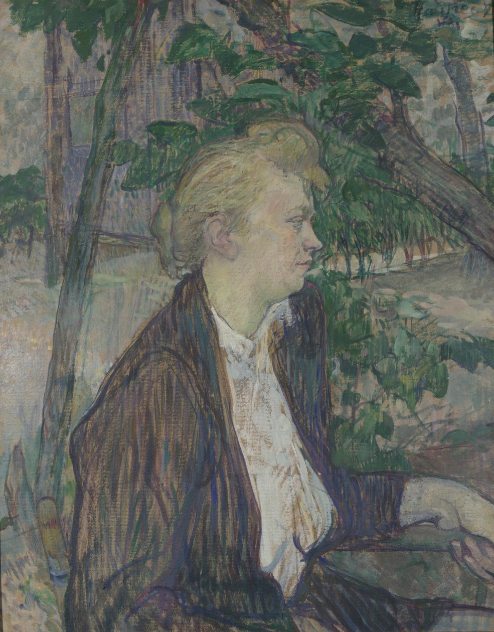 Kvinne sittende i en hage, 1891 av Henri de Toulouse Lautrec