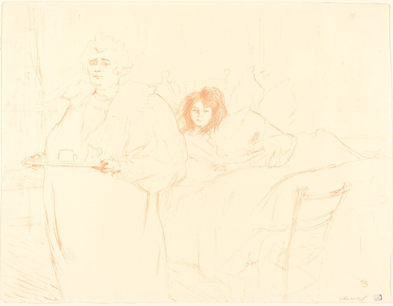 Kvinne med et brett (Femme au plateau) av Henri de Toulouse Lautrec