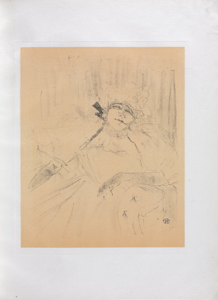 Yvette Guilbert-engelsk serie: Old Song av Henri de Toulouse Lautrec