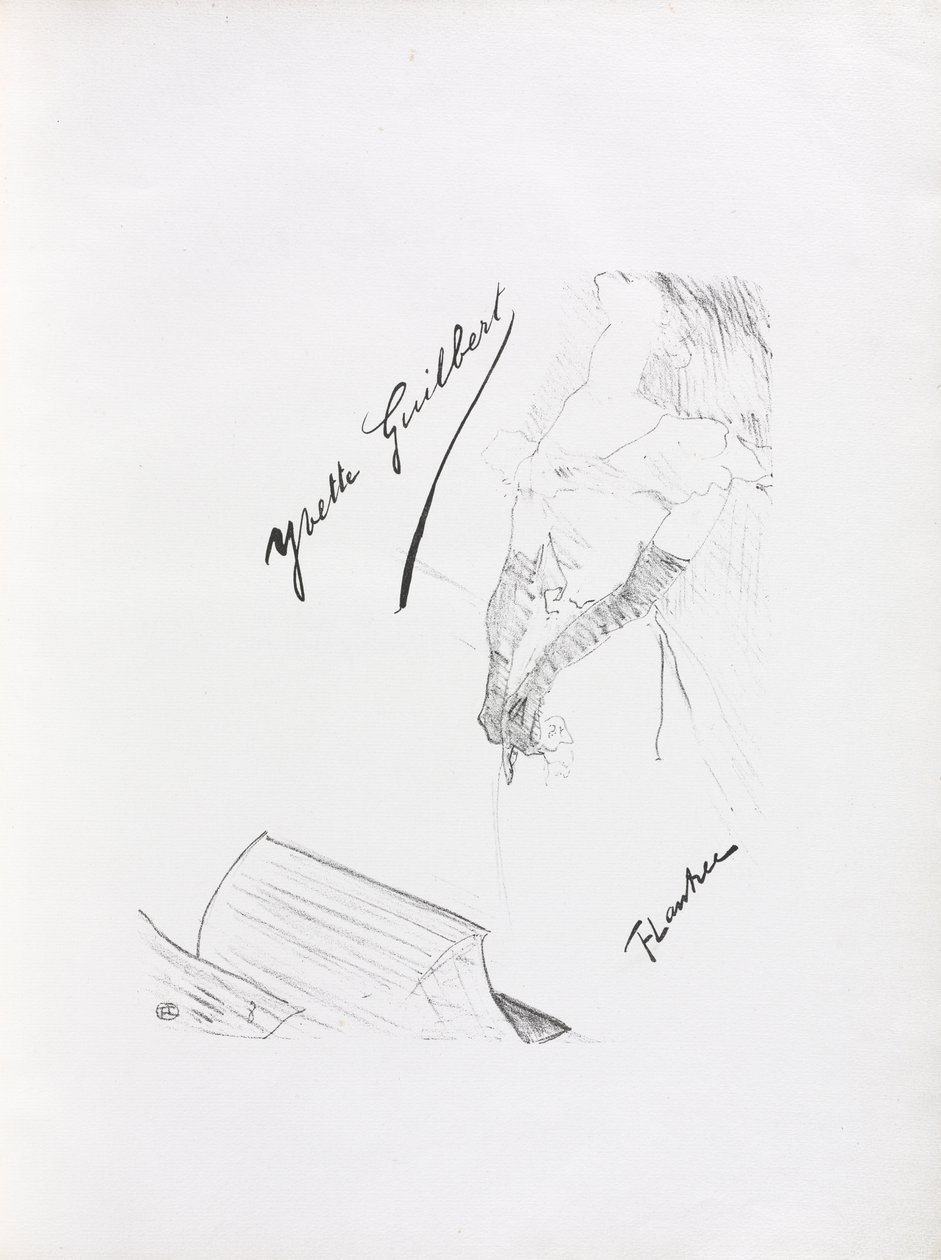 Yvette Guilbert-engelsk serie: Frontispice av Henri de Toulouse Lautrec